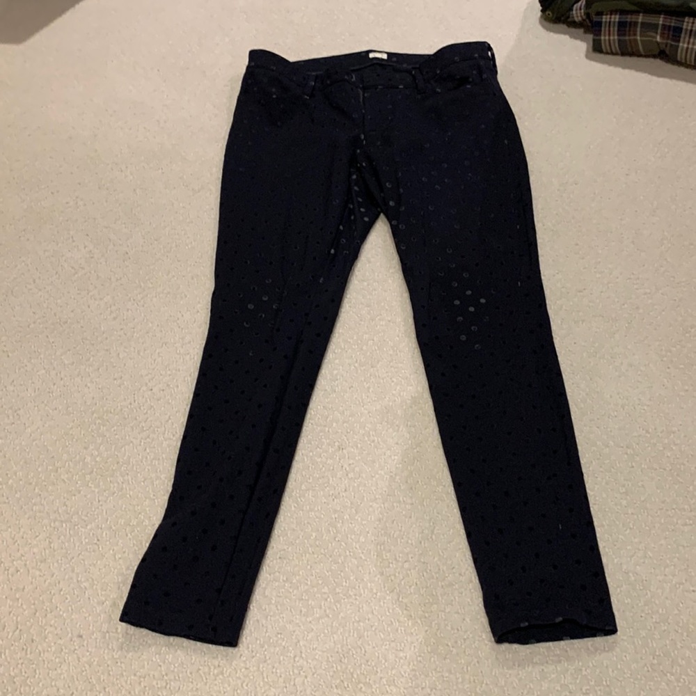 J Crew black polka dot dress pant leggings